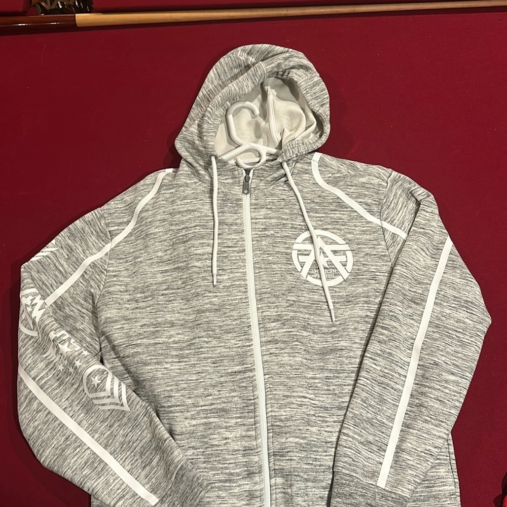 American fighter Grey sweatsuit. Size medium pants and xl hoodie.